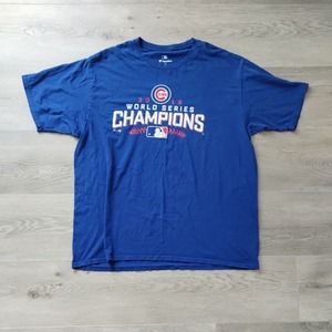 Chicago Cubs World Series Mens Shirt XL Shirt Sleeve T Blue 2016 Champions MLB